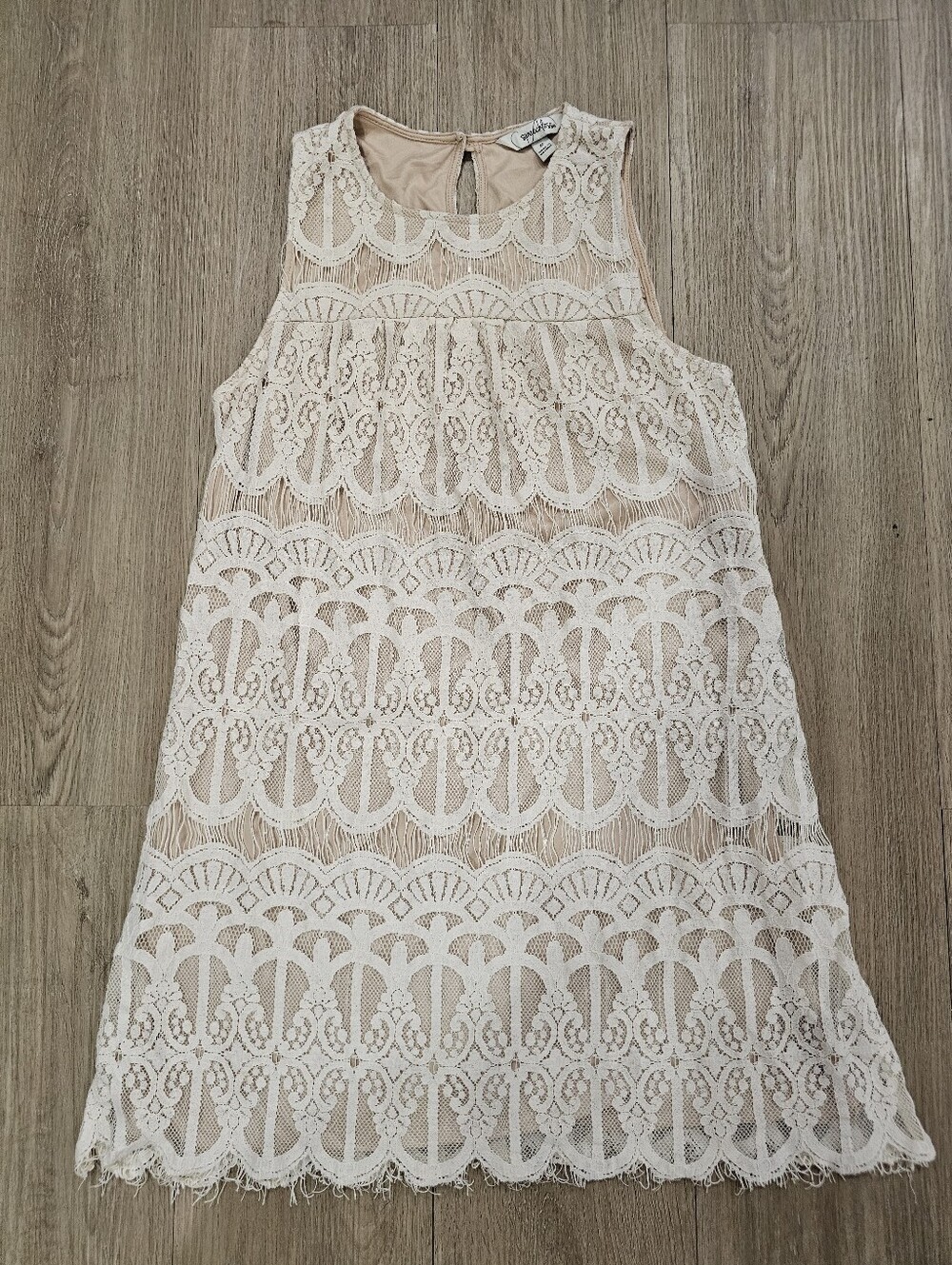 Speechless Cream Overlay Crochet Lace High Neck Mini Dress Small NWOT